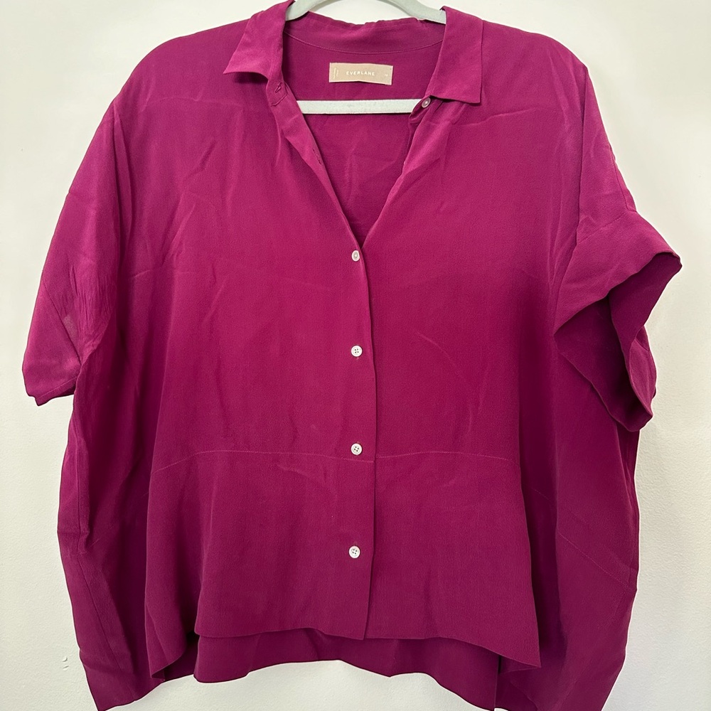 Everlane Clean Silk Short-Sleeve Square Shirt